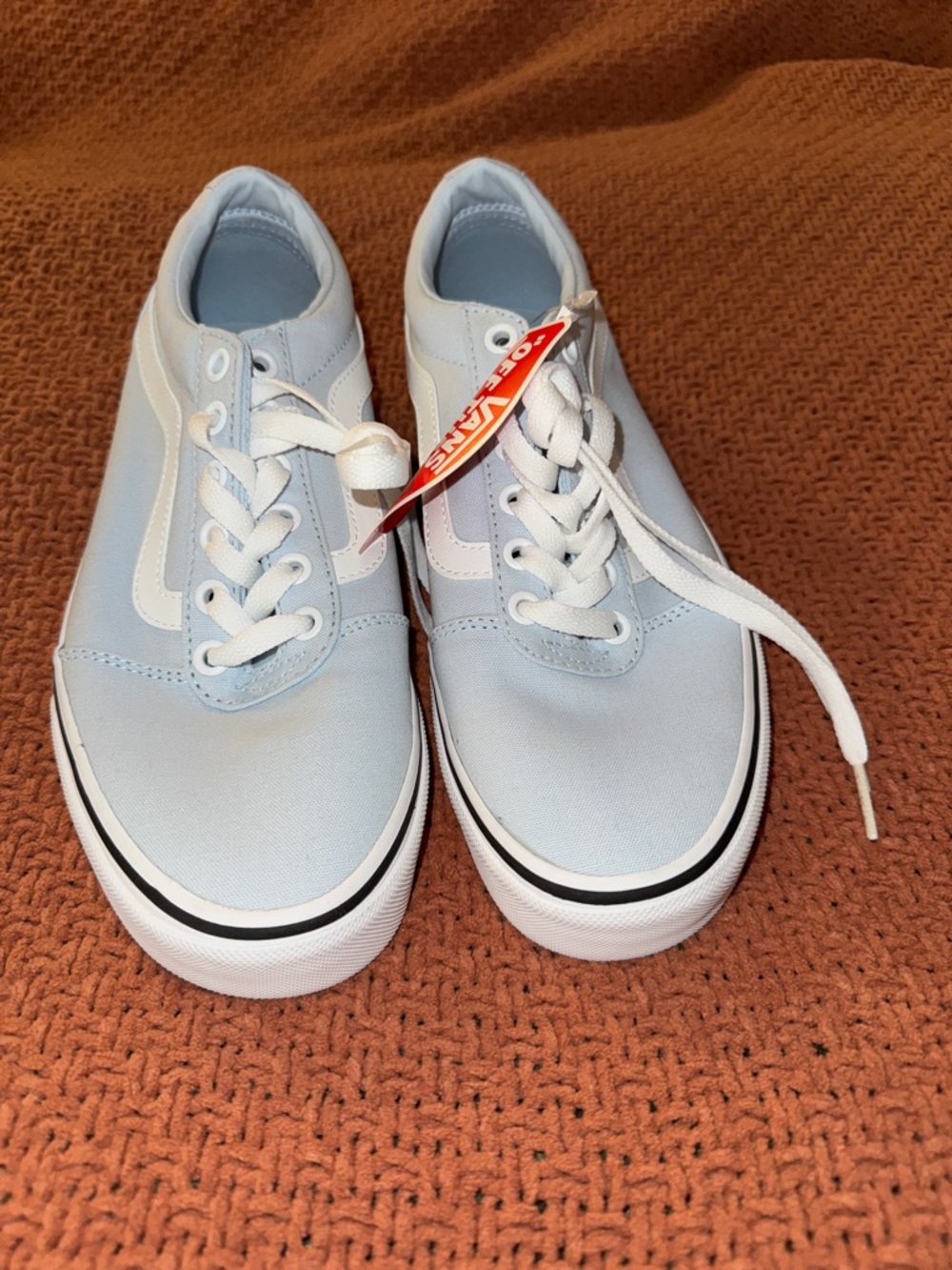 🐳🧊🤍🩵🖤Vans Light Blue Canvas Old Skool Sneakers